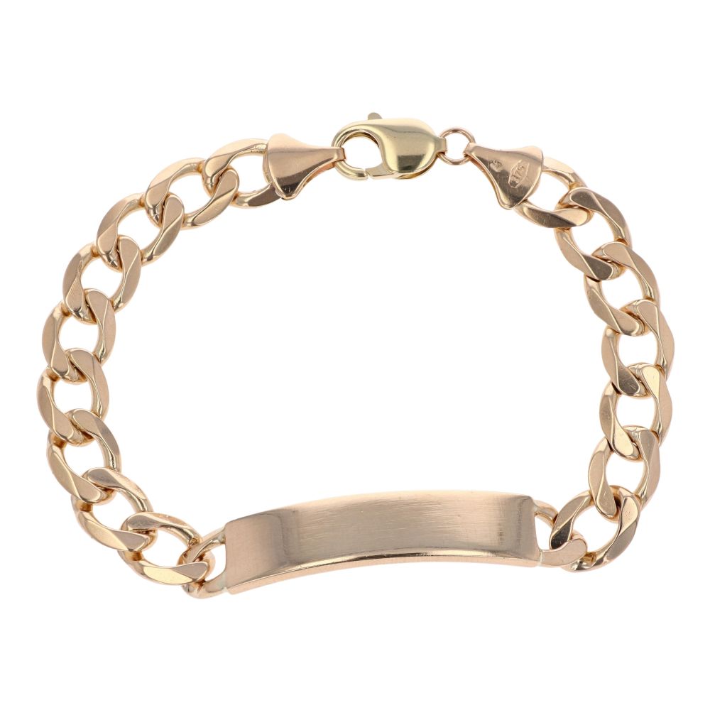 9ct Yellow Gold ID Curb Bracelet 8.5" RAMS716306332001 Ramsdens Jewellery