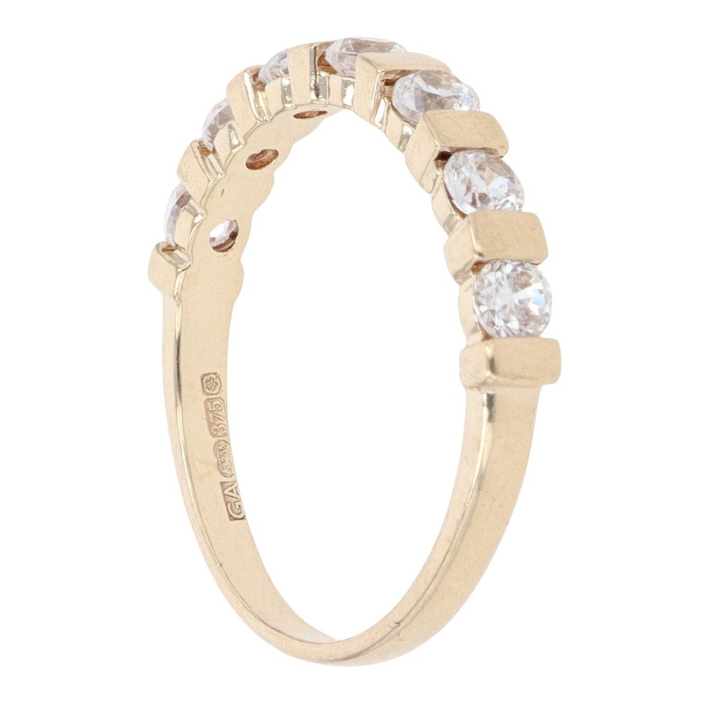 9ct Yellow Gold Cubic Zirconia Half Eternity Ring