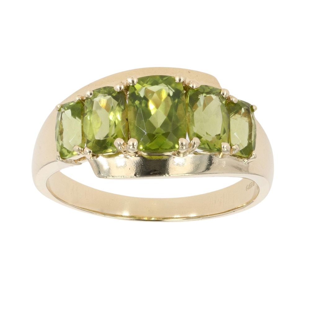 9ct Yellow Gold Five Stone Peridot Ring
