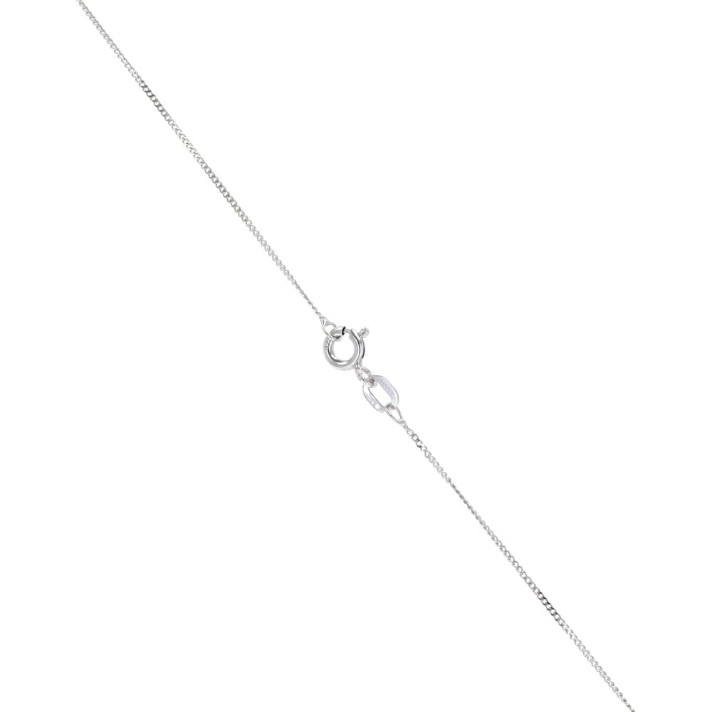 9ct White Gold Cubic Zirconia Triple Circle Pendant And 16" Chain