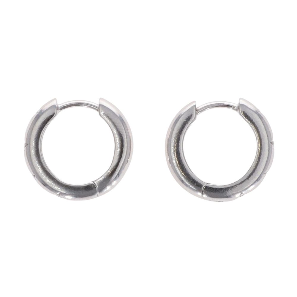 Silver Stone Set Eternity Huggies Hoop Earrings By Icesia