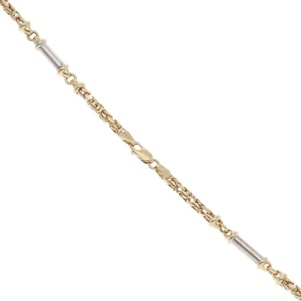 14ct Yellow and White Gold Byzantine Chain 22"