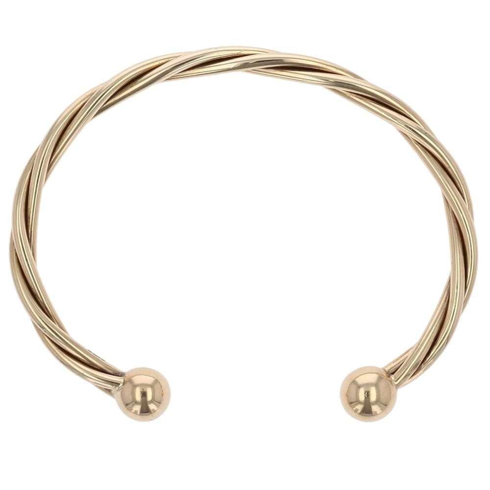 9ct Yellow Gold Twist Torque Bangle