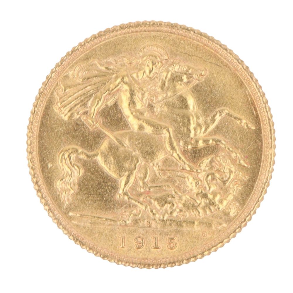 1915 George V Half Sovereign Coin