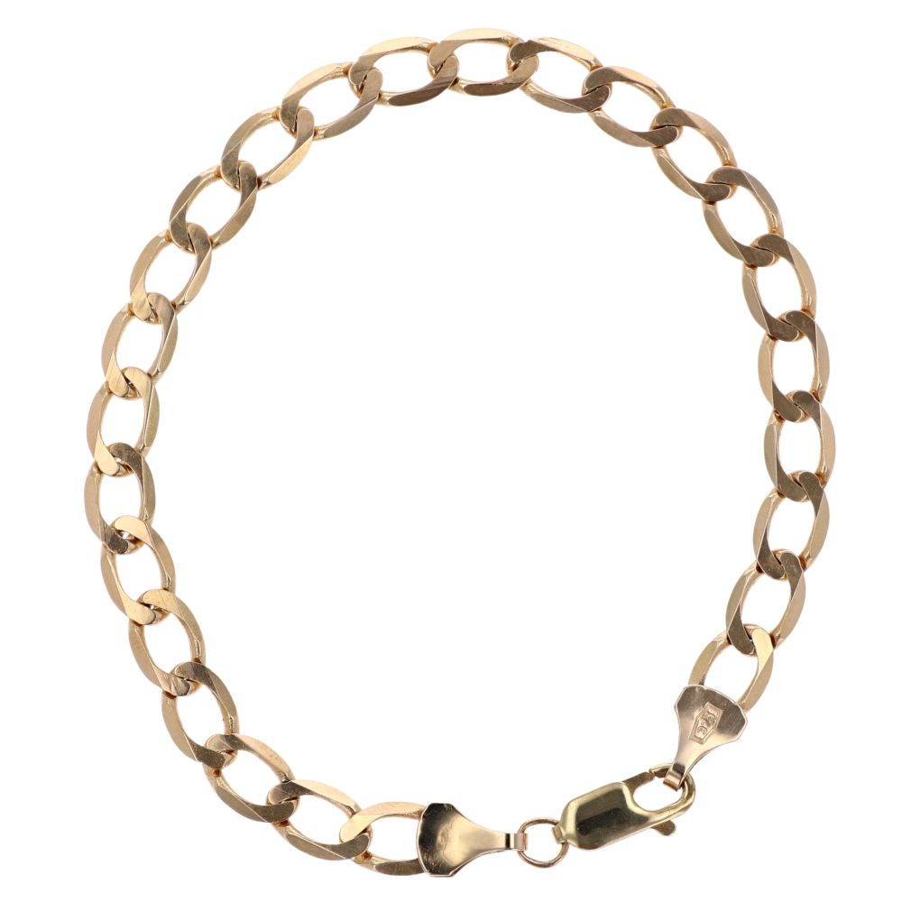 9ct Yellow Gold Curb Bracelet 7" Ramsdens Jewellery