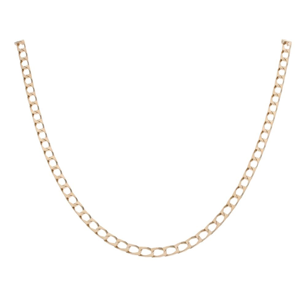 9ct Yellow Gold Square Curb Chain 18"