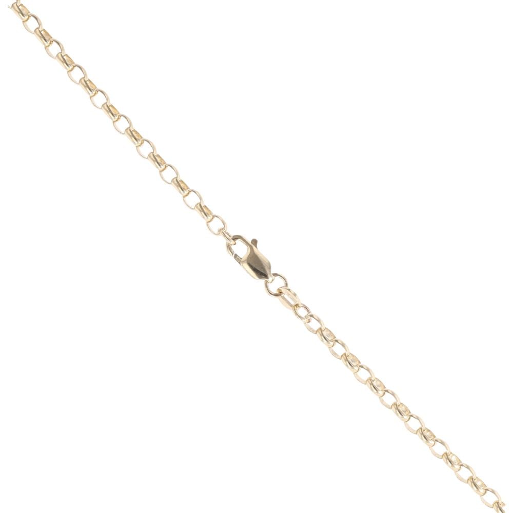 9ct Yellow Gold Filigree Patterned Cross and Chain 22"