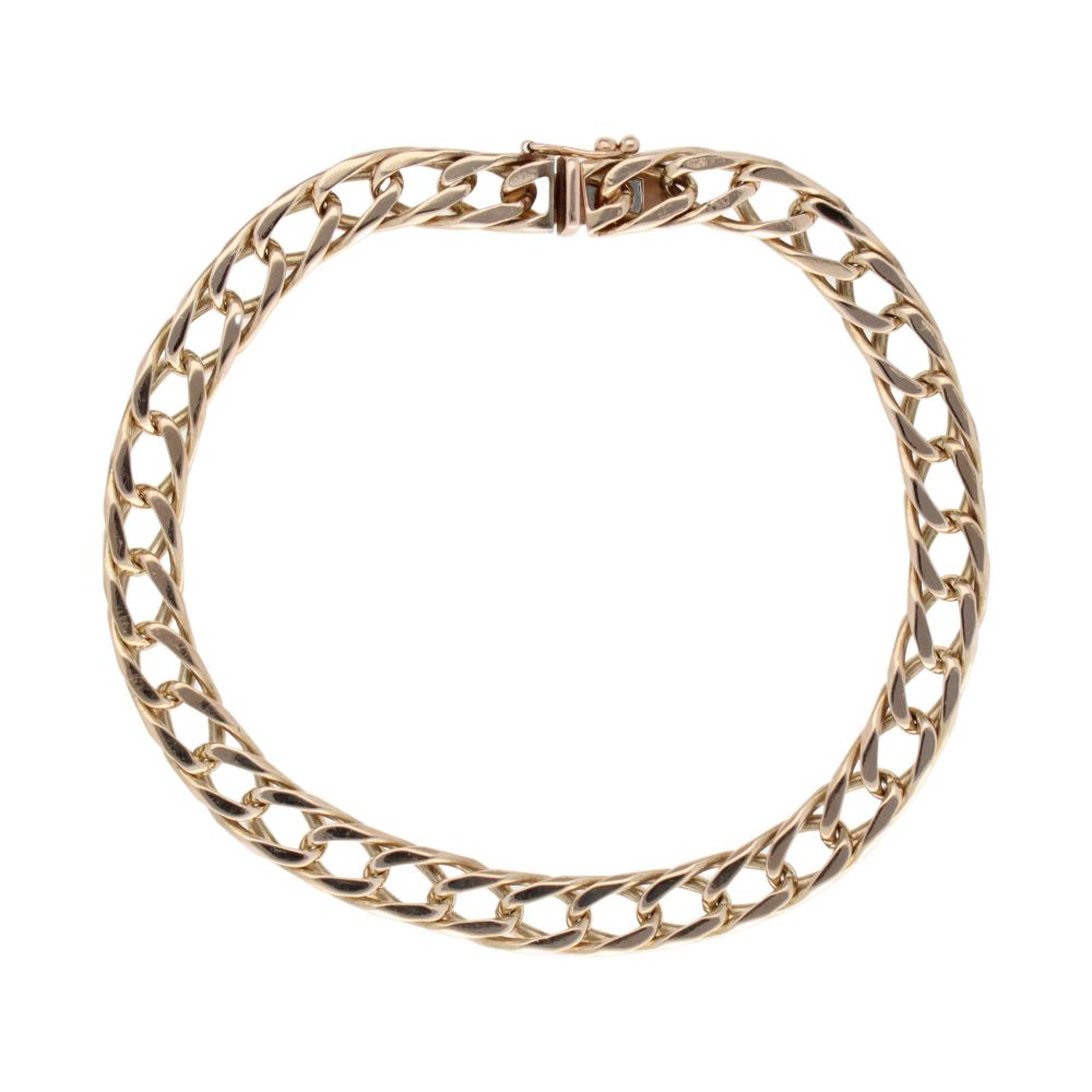 9ct Yellow Gold Double Link Curb Bracelet 8.5" Ramsdens Jewellery