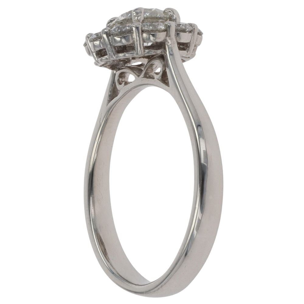 Platinum 1.35ct Brilliant Cut Diamond Cluster Ring