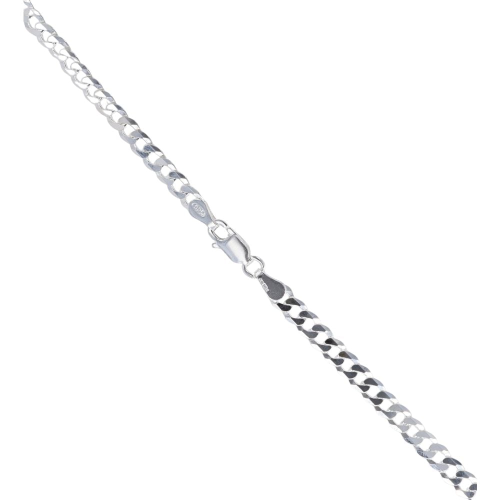 Silver Curb Chain 22" By Icesia