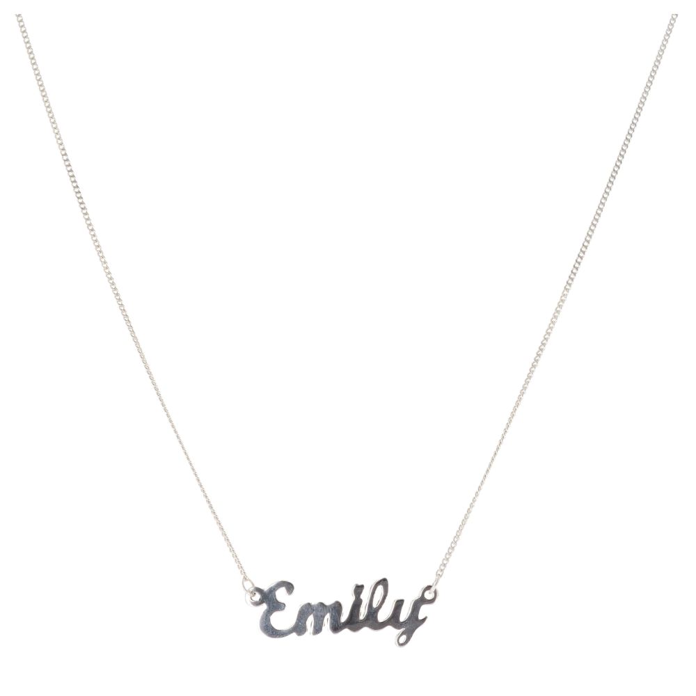 Silver Script Personalised Nameplate Necklace RAMSNKSSSCRIPT