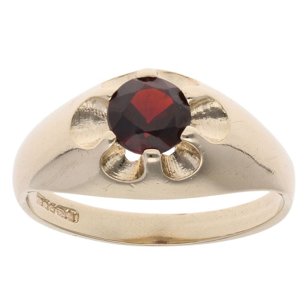 9ct Yellow Gold Garnet Signet Ring RAMS193351353011 | Ramsdens Jewellery