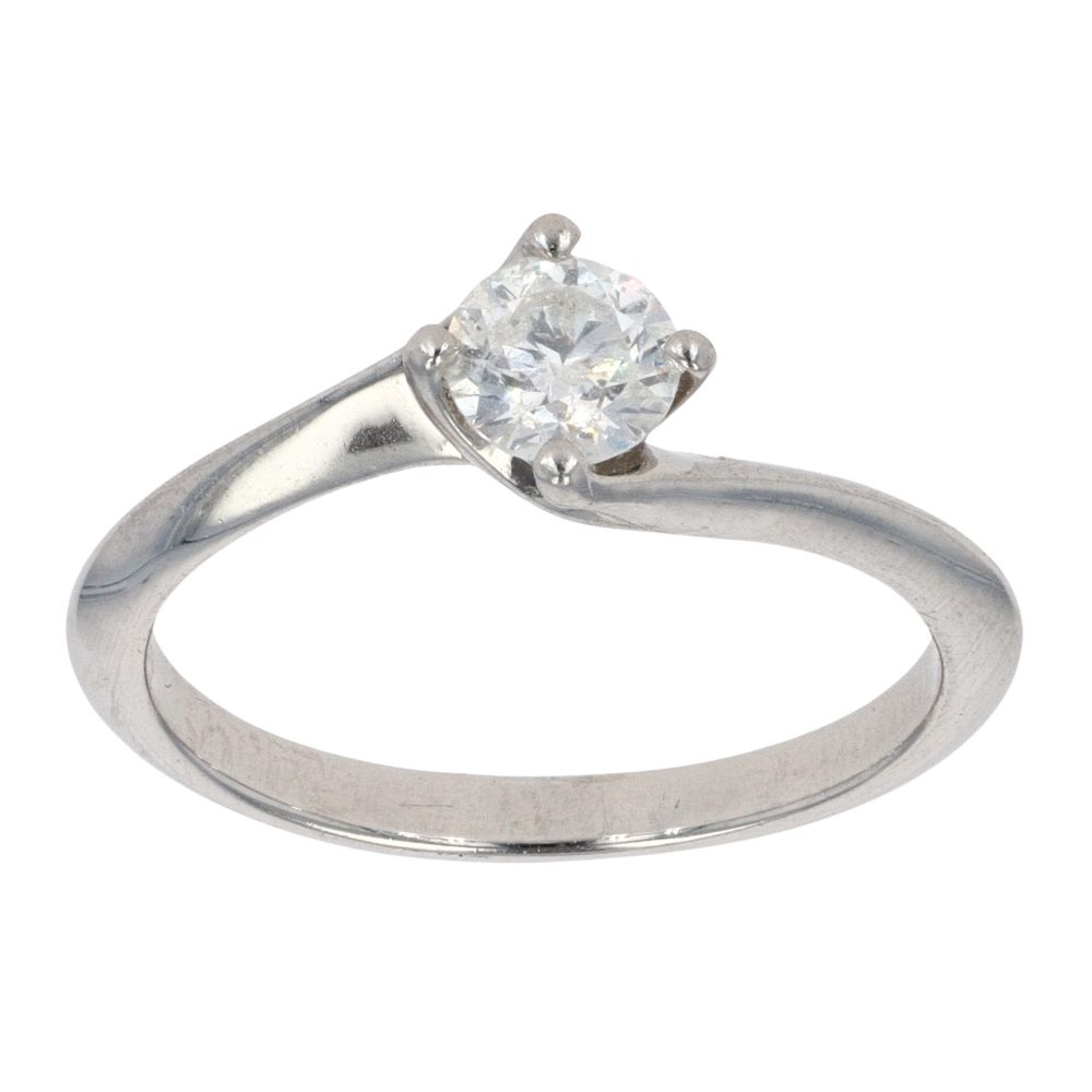 Platinum Diamond Twist Solitaire Ring RAMS618301381005
