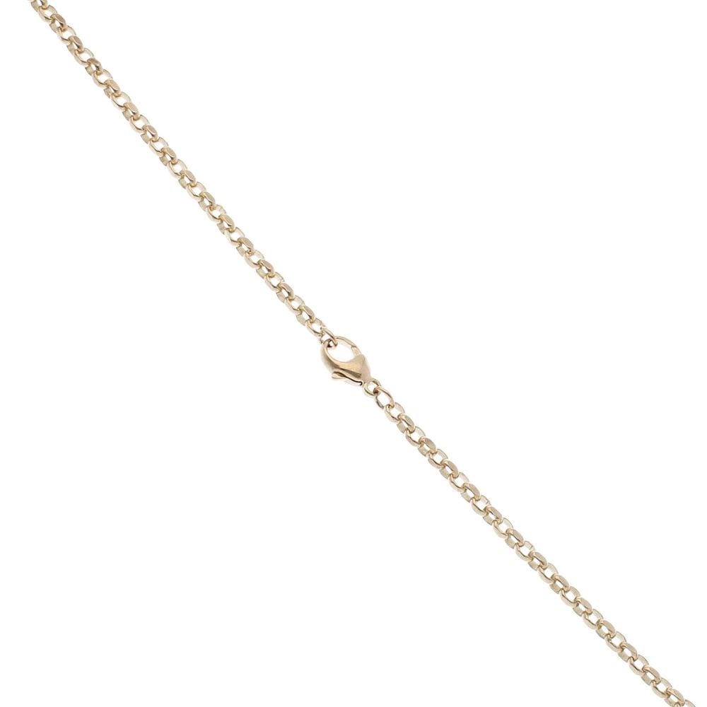 9ct Yellow Gold 0.10cts Diamond Cross Pendant And Chain 38"