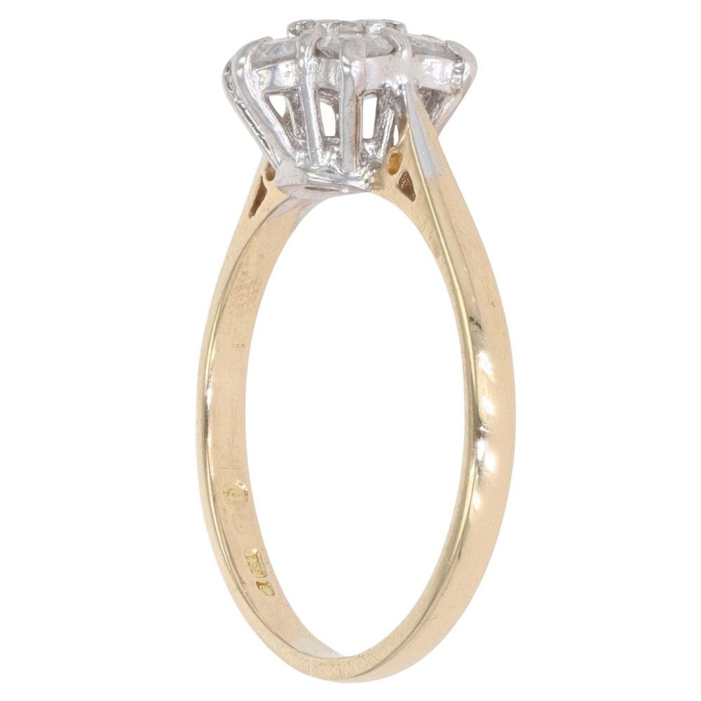 18ct Yellow Gold 0.50ct Brilliant Cut Diamond Daisy Cluster Ring