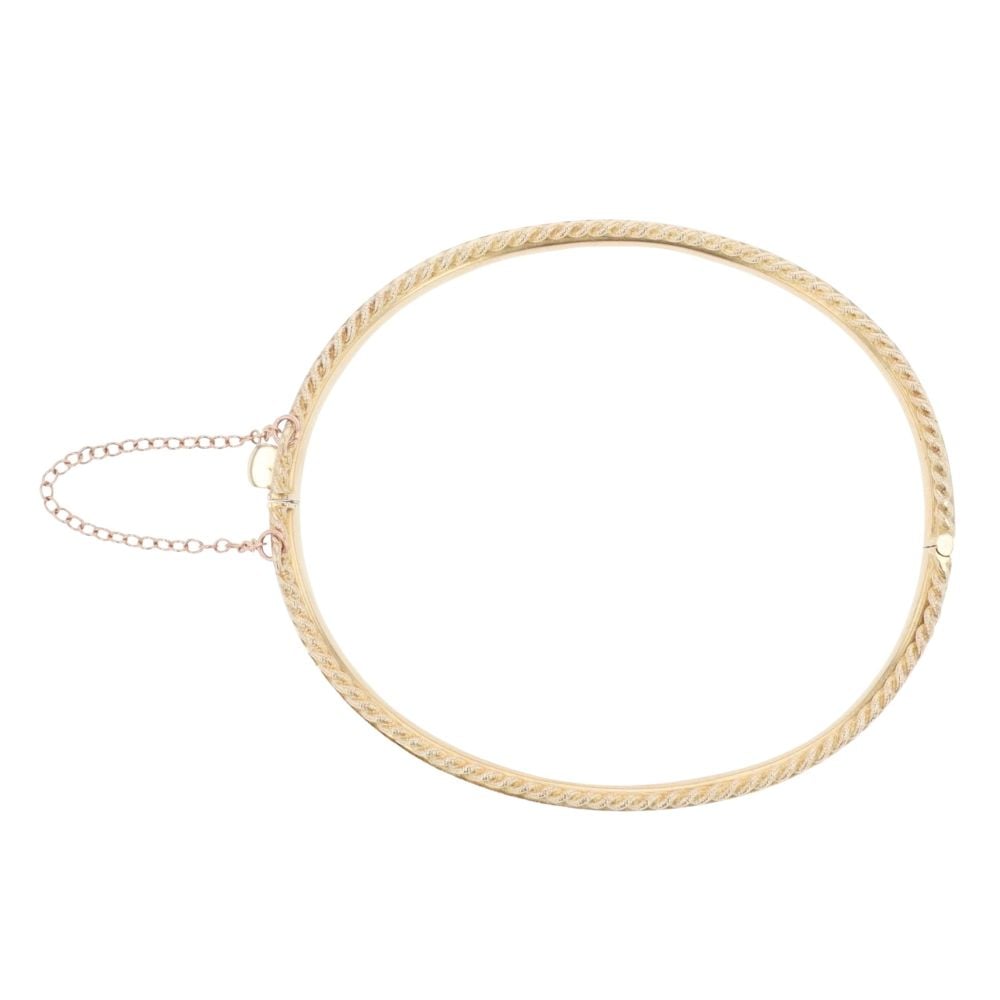 9ct Yellow Gold Scrollwork Patterned Bangle