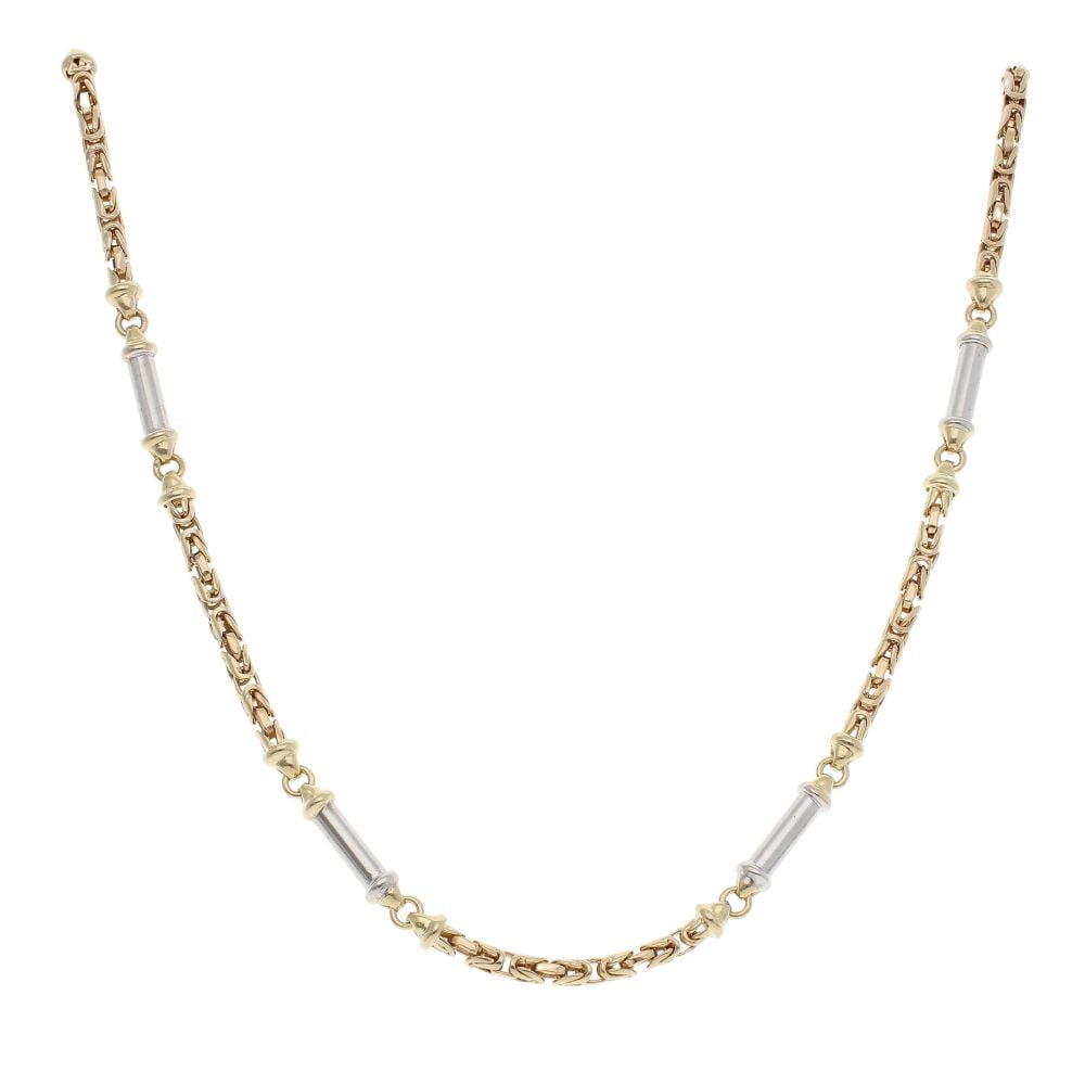 14ct Yellow and White Gold Byzantine Chain 22"