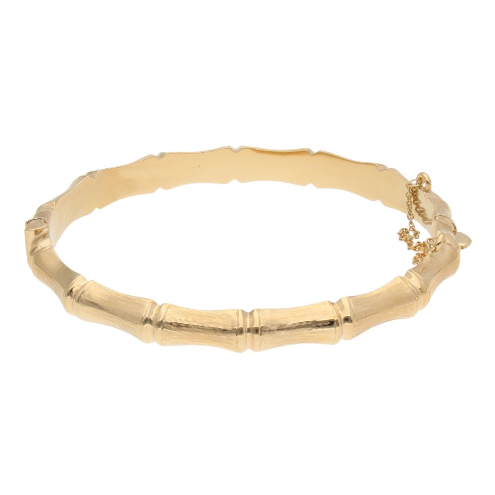 9ct Gold Girls / Baby Hinged Bangle 50mm with Safety Clasp