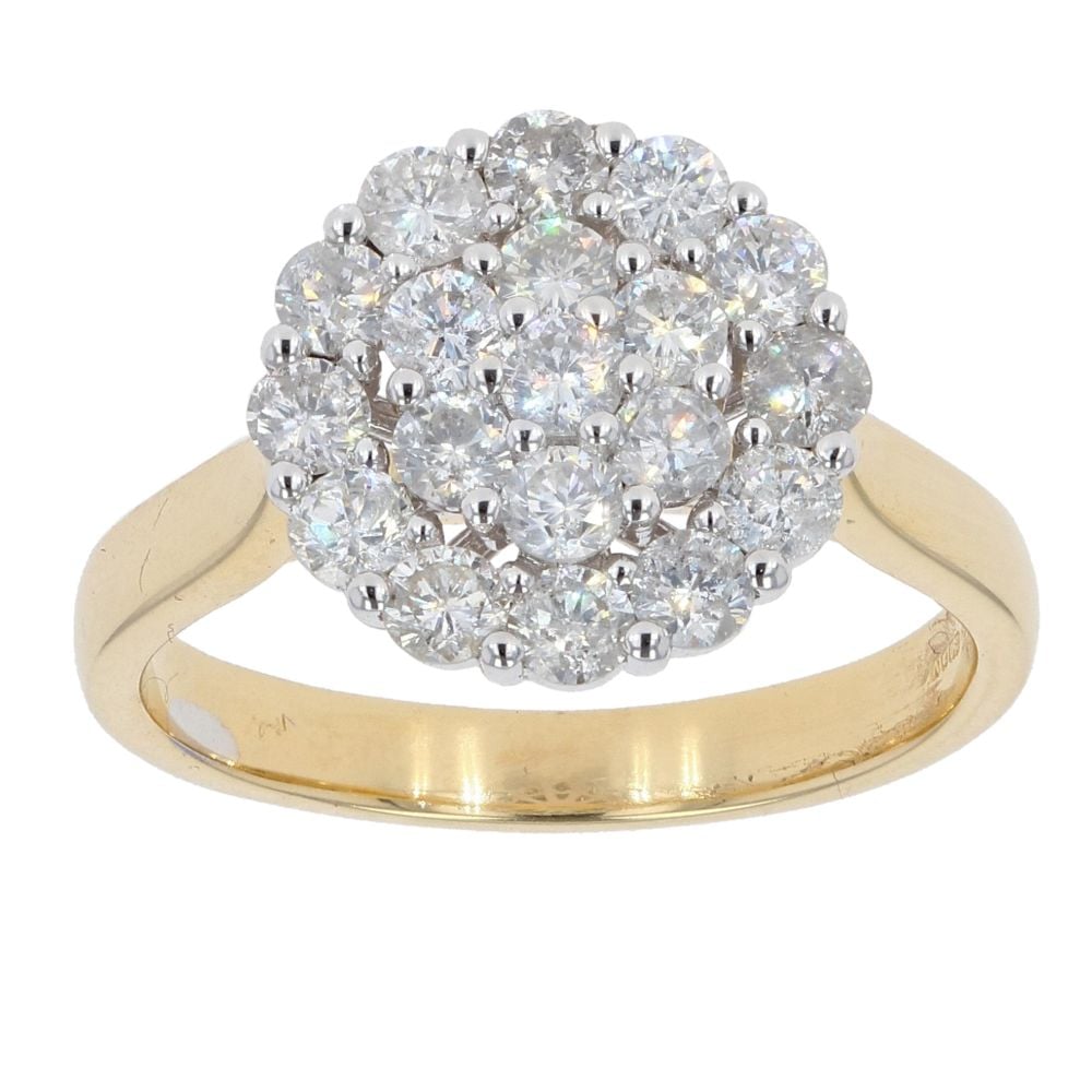 18ct Yellow Gold Diamond Flower Cluster Ring by Anya Belle | Ramsdens ...