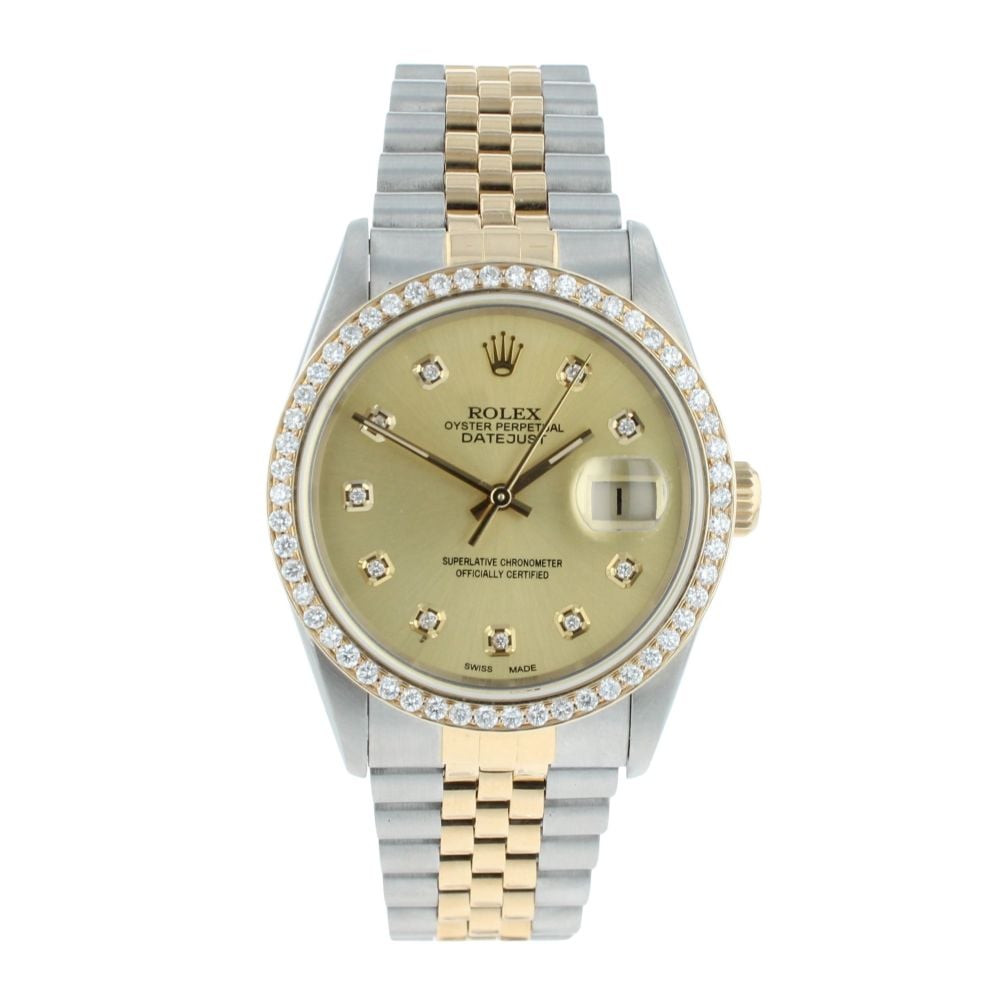 Rolex Custom Datejust Pre Owned Watch Ref 16233
