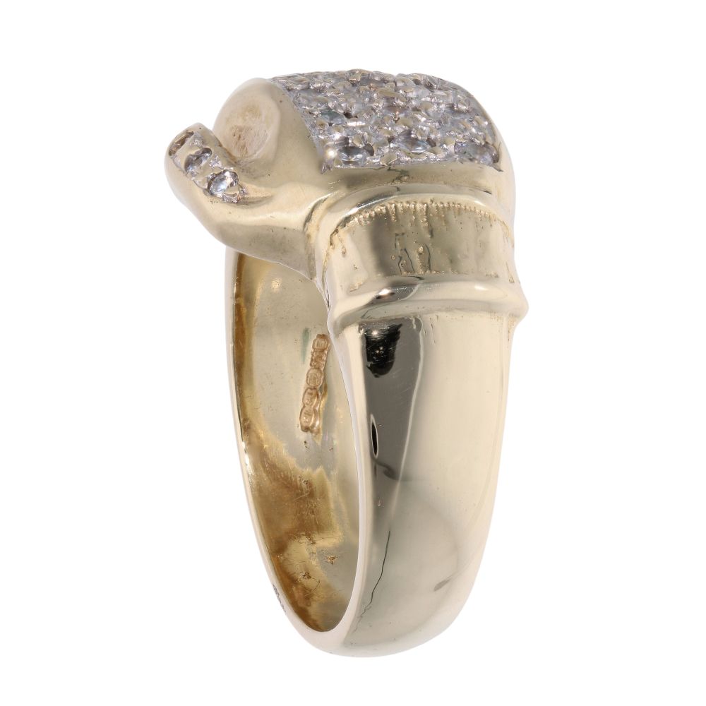 9ct Yellow Gold Cubic Zirconia Boxing Glove Ring Ramsdens Jewellery