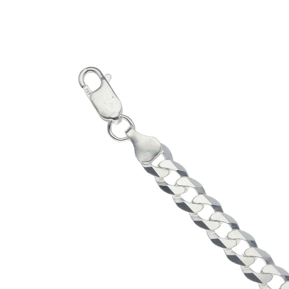 Silver Curb Bracelet 8.5" By Icesia Gents