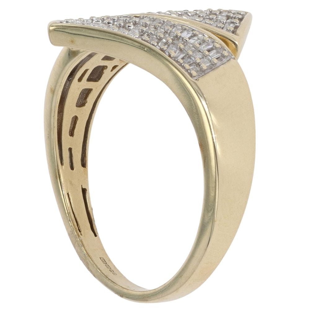 9ct Yellow Gold 1.00ct Baguette Cut Diamond Wrap Ring