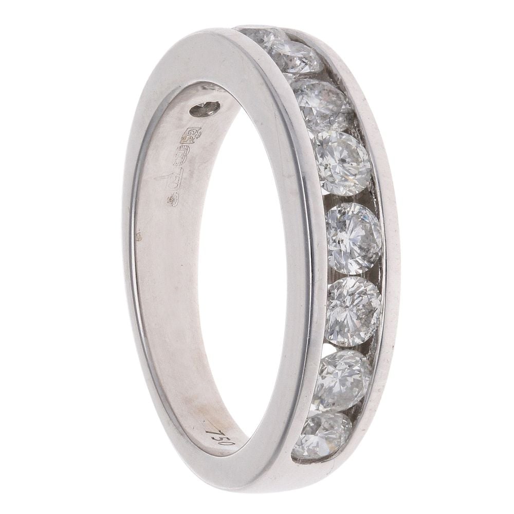 18ct White Gold 1.00ct Brilliant Cut Diamond Half Eternity Ring