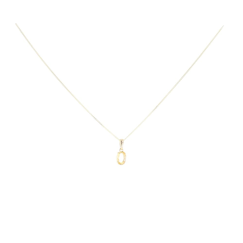9ct Yellow Gold Citrine Pendant And Chain 18"
