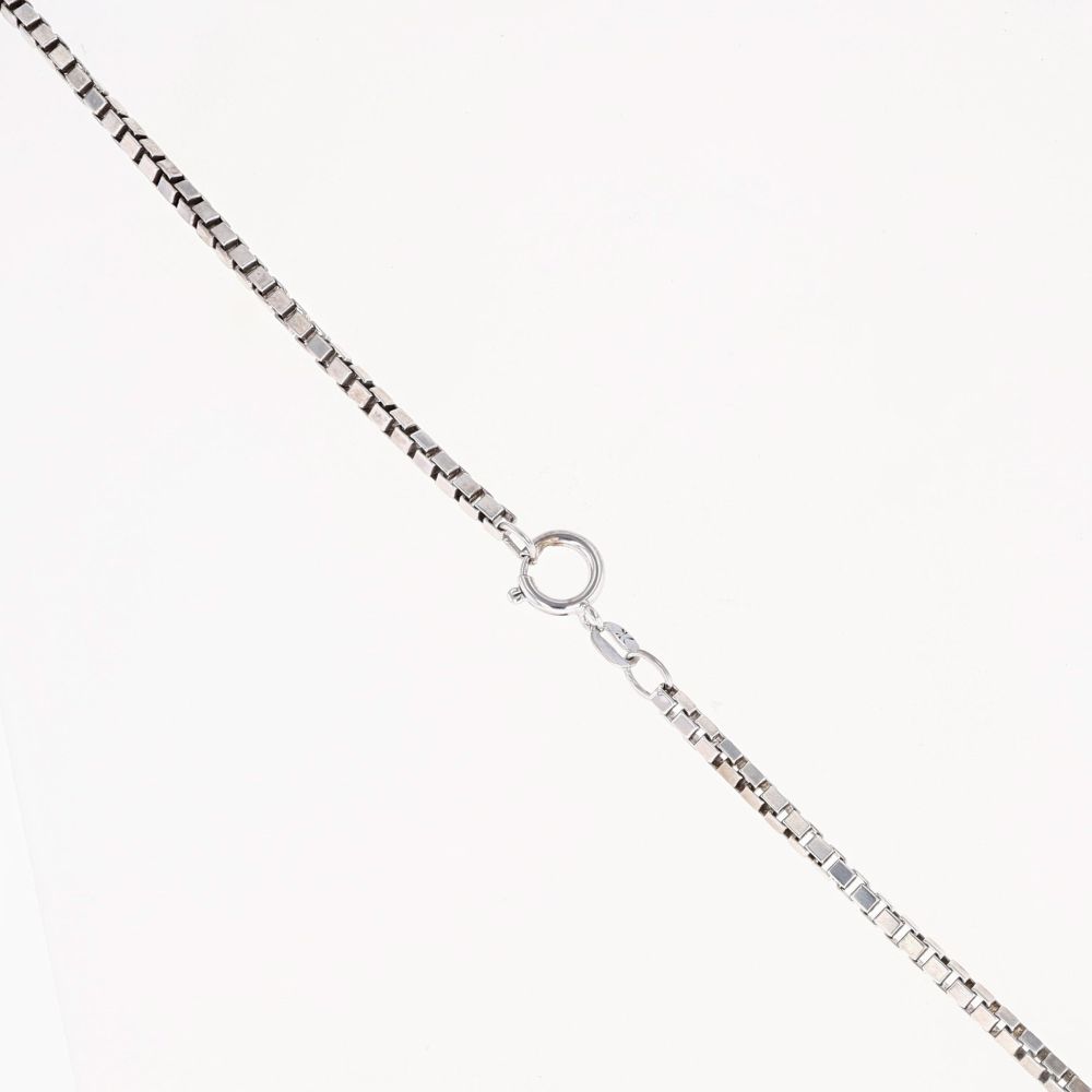 Gold Box Chain 18 Inch White Gold Necklace Venetian Box Chain 18