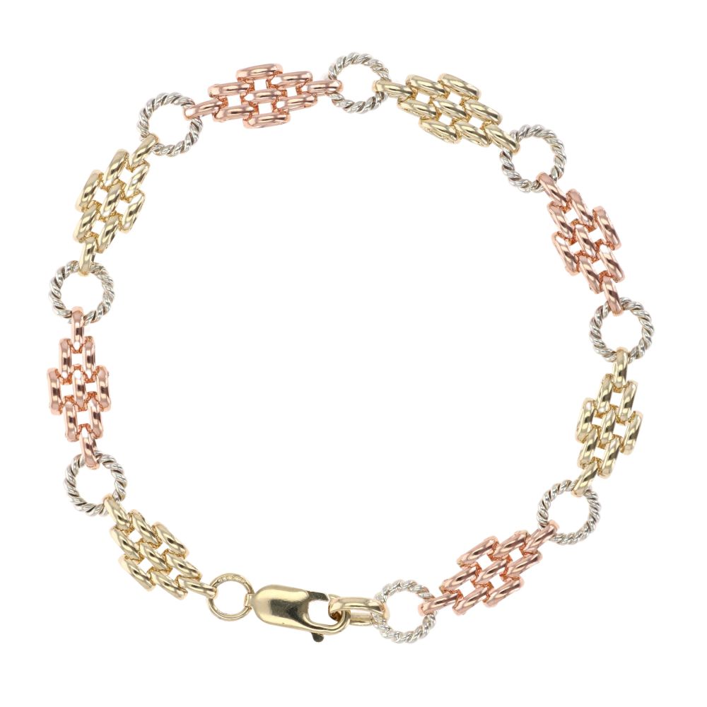 9ct Yellow and White Gold Fancy Bracelet main image 1