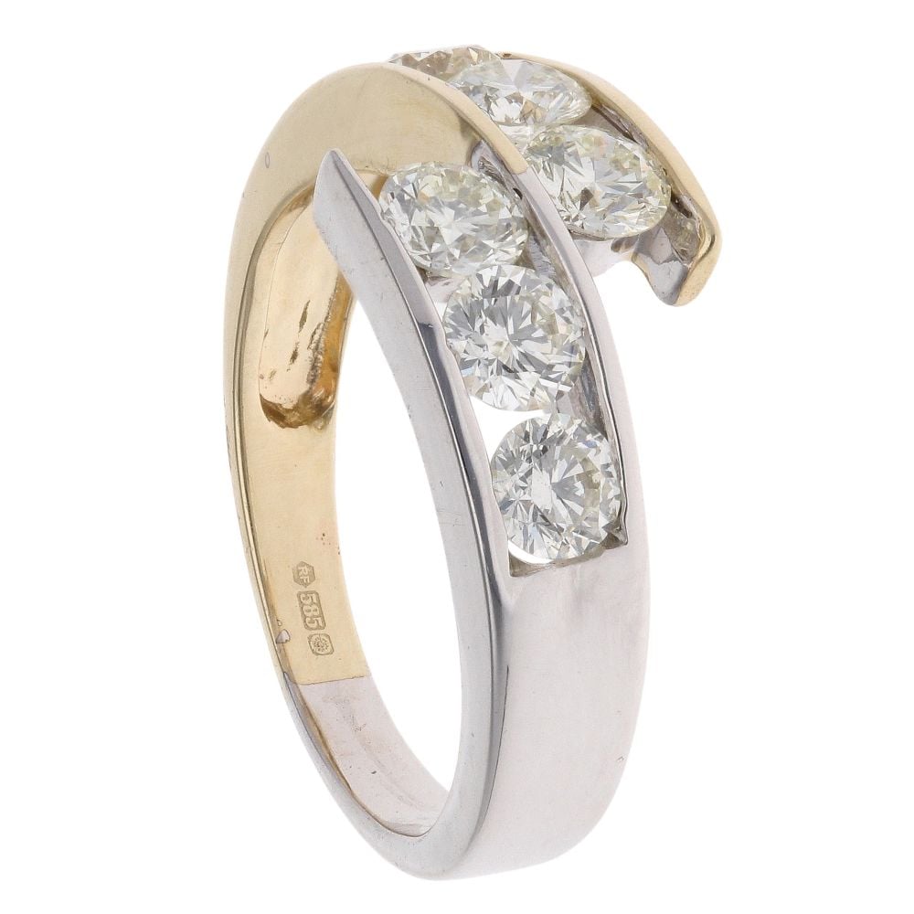 14ct Yellow and White Gold 1.20ct Brilliant cut Diamond Fancy Ring