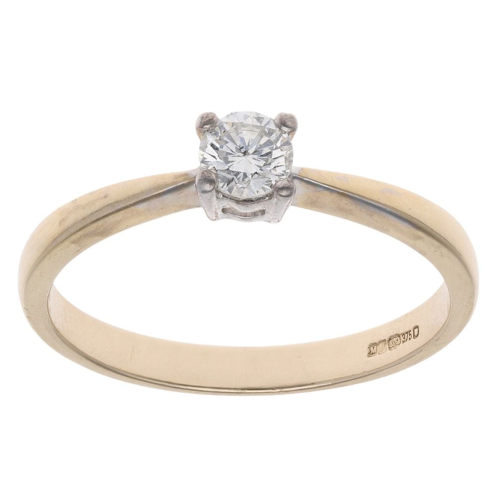 9ct Yellow Gold 0.25ct Brilliant Cut Diamond Solitaire Ring