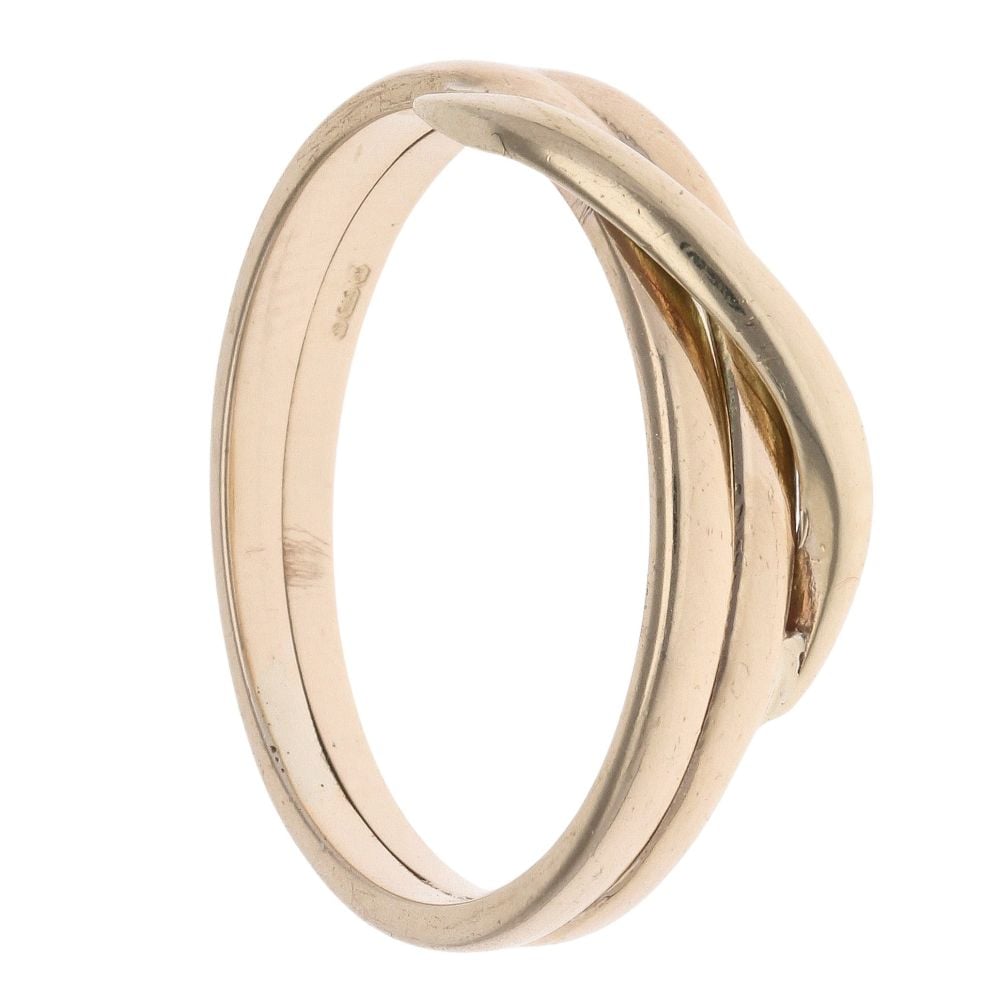 9ct Yellow Gold Plain Crossover Ring