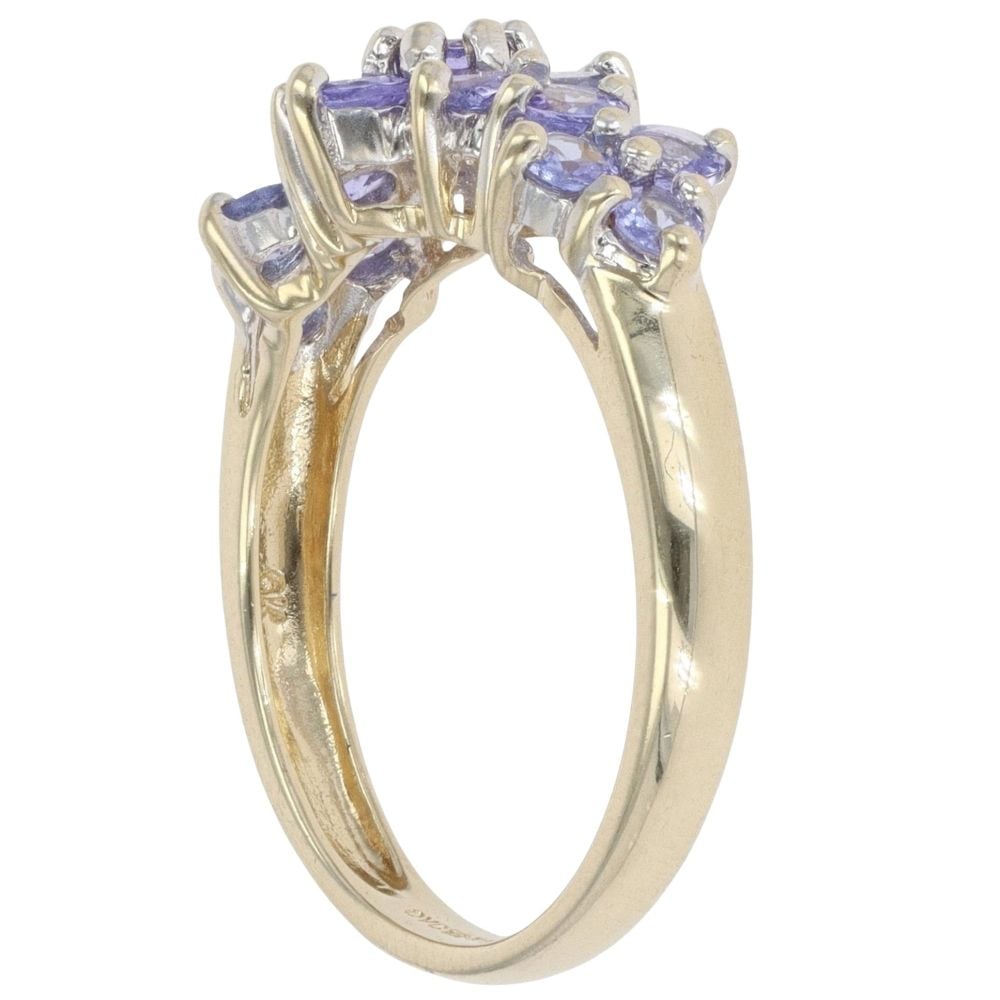 9ct Yellow Gold Tanzanite Cluster Ring
