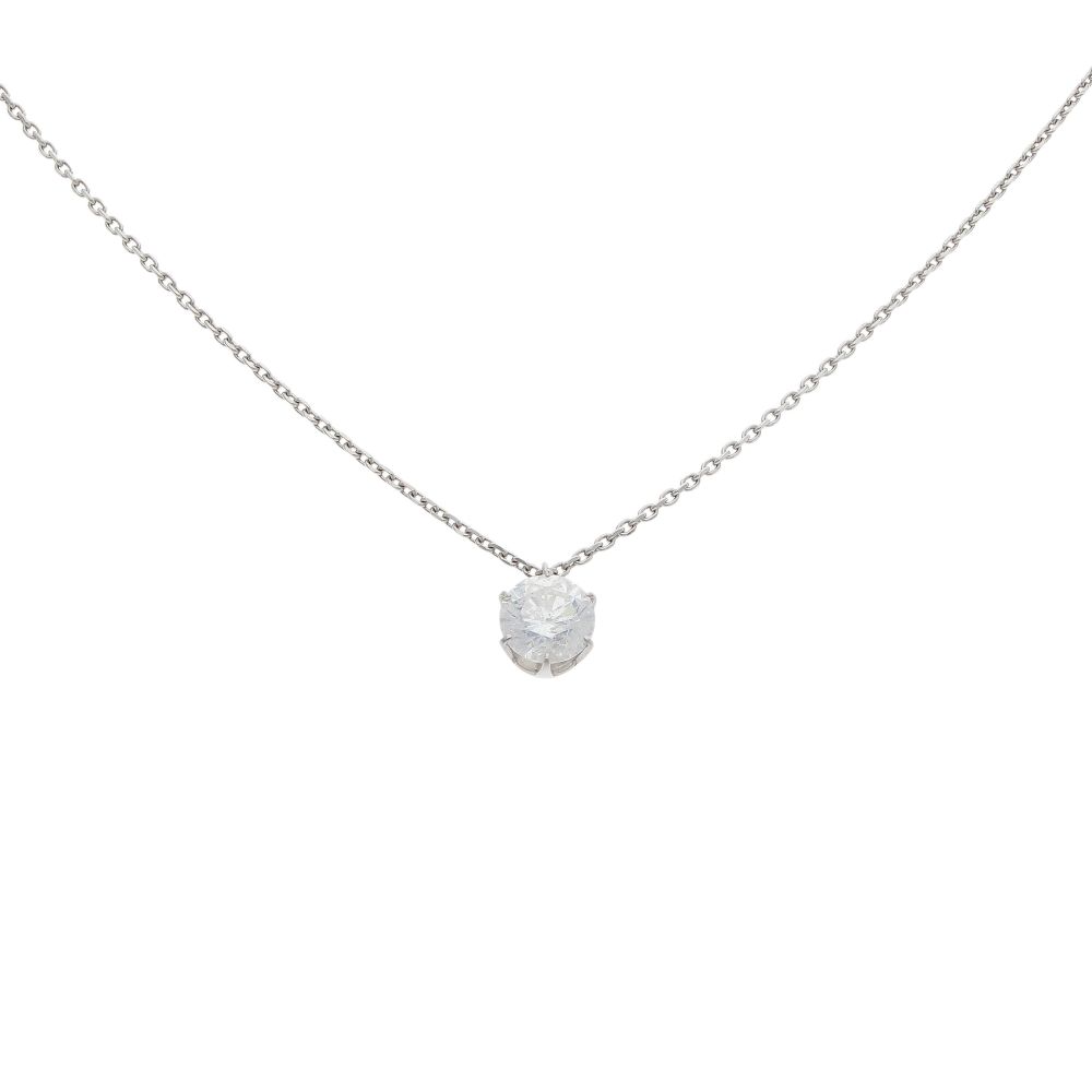 Platinum 1.00ct Diamond Pendant and Chain 18"