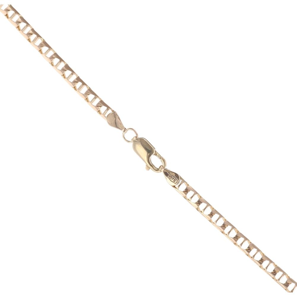 9ct Yellow Gold Square Link Anchor Chain 20"