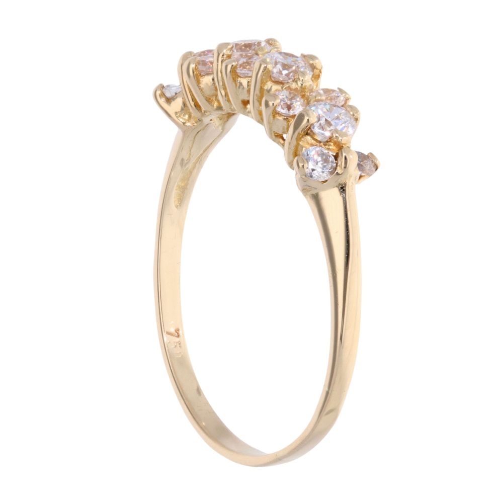18K Yellow Gold Plated Cubic Zirconia 0.5 Carat Channel-Set Side Stone Ring