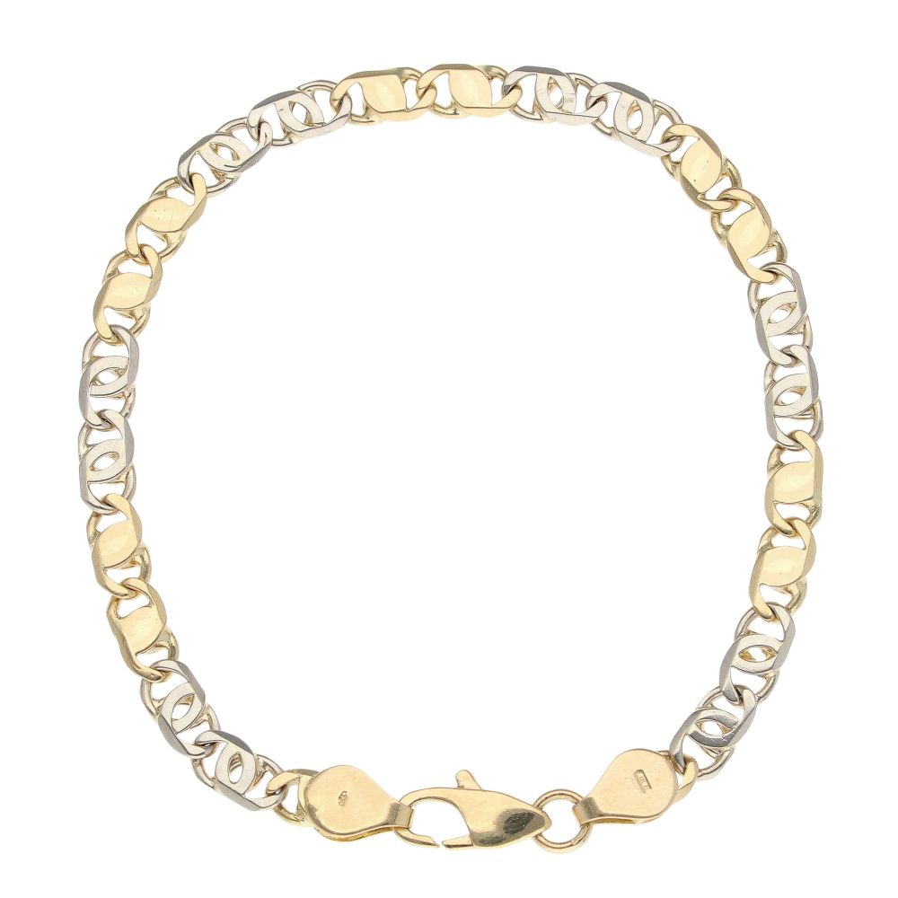 18ct Yellow And White Gold Fancy Bracelet 7.5"