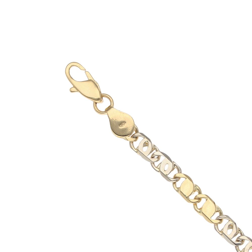 18ct Yellow And White Gold Fancy Bracelet 7.5"