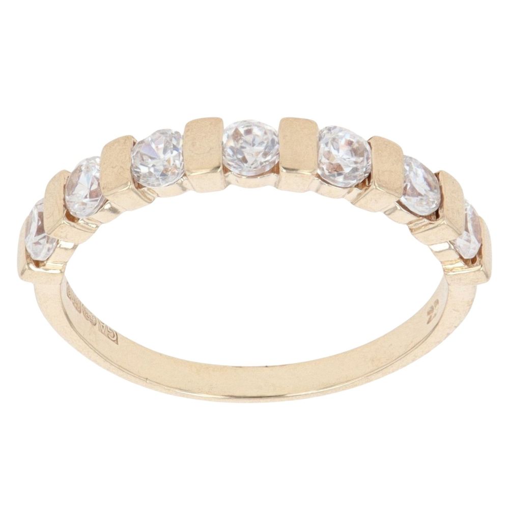 9ct Yellow Gold Cubic Zirconia Half Eternity Ring