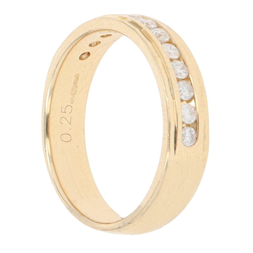 18ct Yellow Gold 0.25ct Brilliant Cut Diamond Half Eternity Ring
