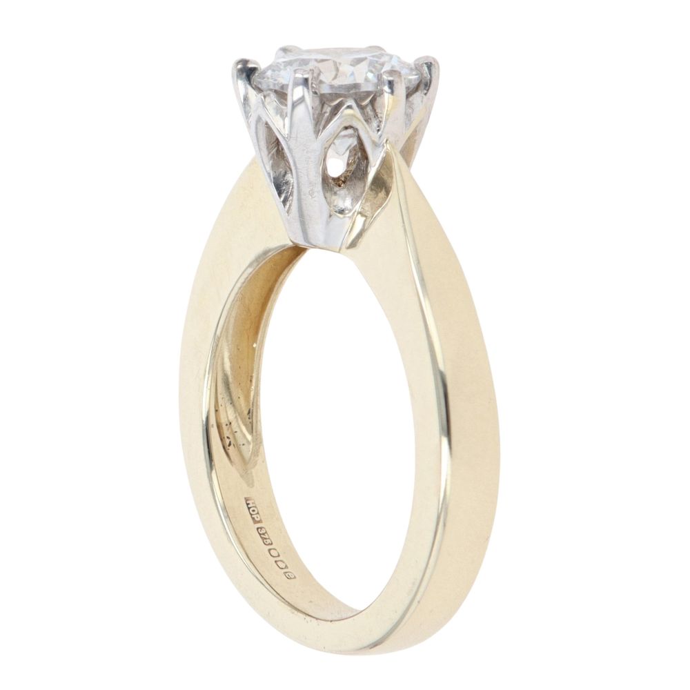 9ct Yellow Gold Cubic Zirconia Single Stone Ring