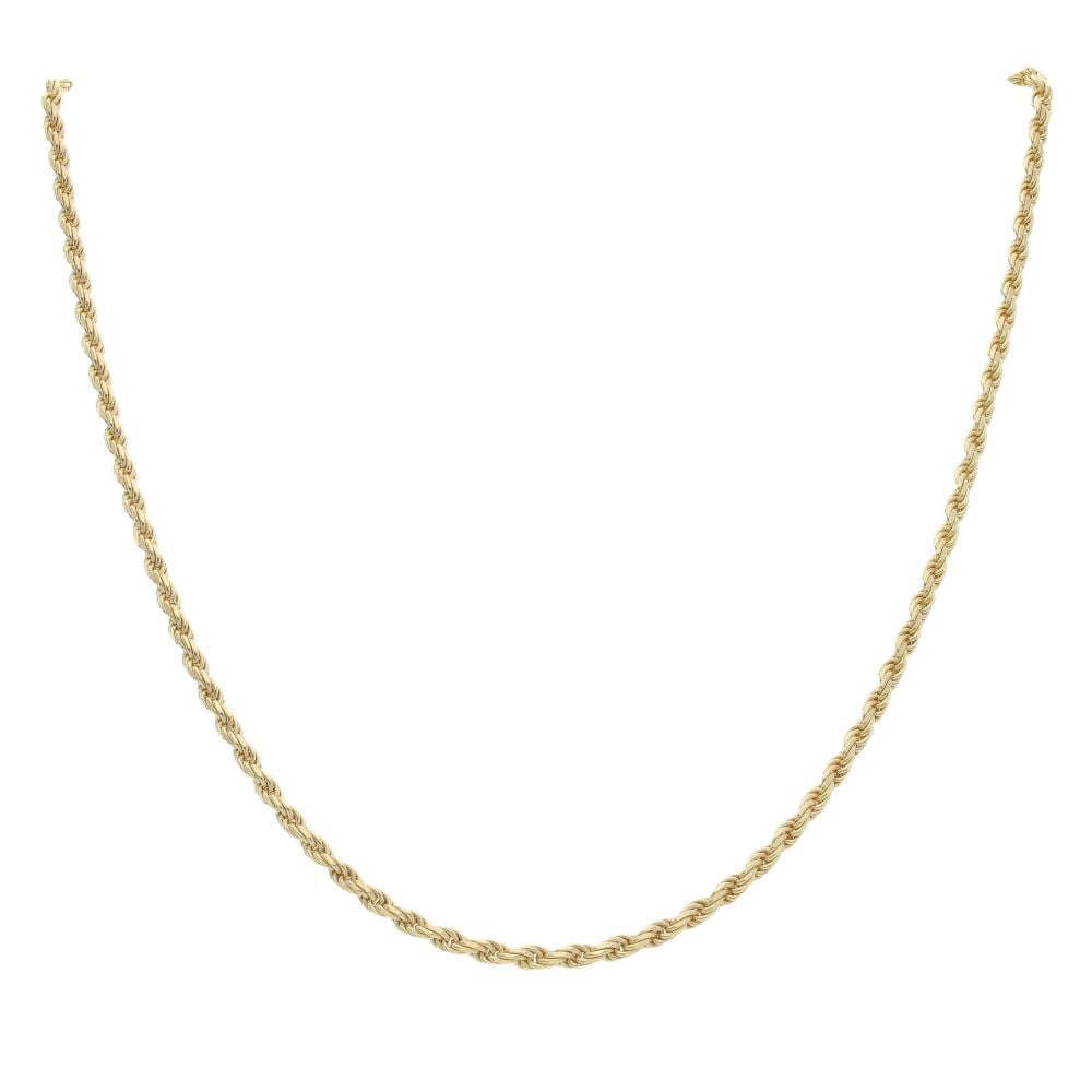Gold Plated Silver Diamond Cut Rope Chain 18"