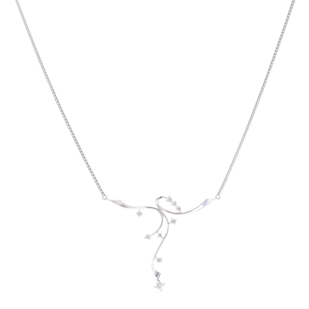 18ct White Gold 0.33ct Diamond Fancy Chain 18"