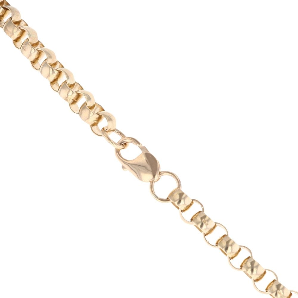 9ct Yellow Gold Plain Belcher Chain 22"