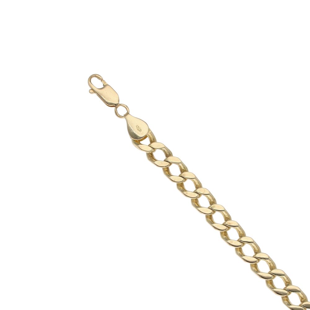 18ct Yellow Gold Curb Bracelet 9.5"
