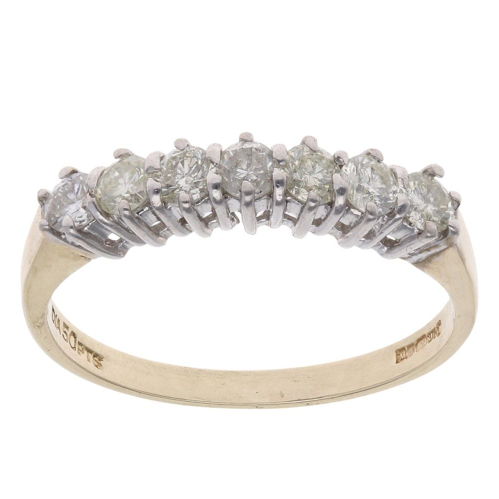 9ct Yellow Gold 0.50ct Brilliant Cut Diamond Half Eternity Ring