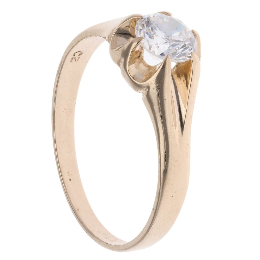 9ct Yellow Gold Cubic Zirconia Signet Ring