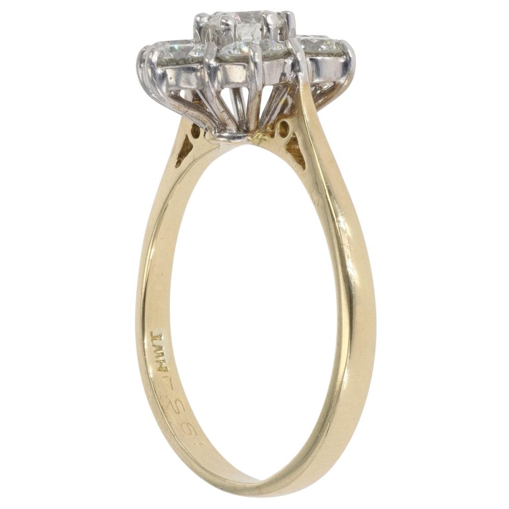 18ct Yellow Gold 1.50ct Brilliant Cut Diamond Cluster Ring